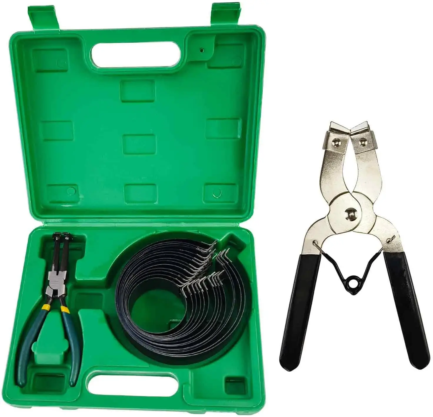 16 PCS Piston Ring Compressor Tool Set with 2 Pliers & 14 Rings (62-145mm) for Car & Truck Engine Repair