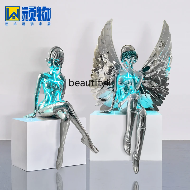 

Empty Mountain Foundation Ornament Machinery Future Muse Sculpture Luminous Figure Large, Bar KTV Decoration