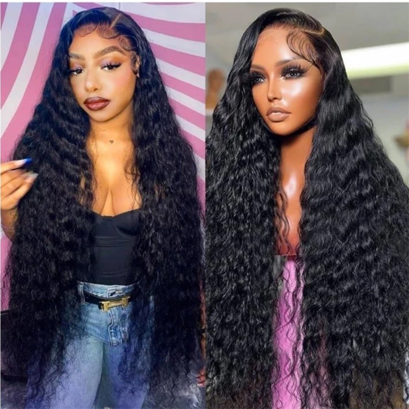 

HAIRTIME hd Lace Frontal Wig Human Hair 200 Density Deep Wave 13x4 Lace Front Human Hair Wigs Raw Virgin Cuticle Aligned Wig,Bra