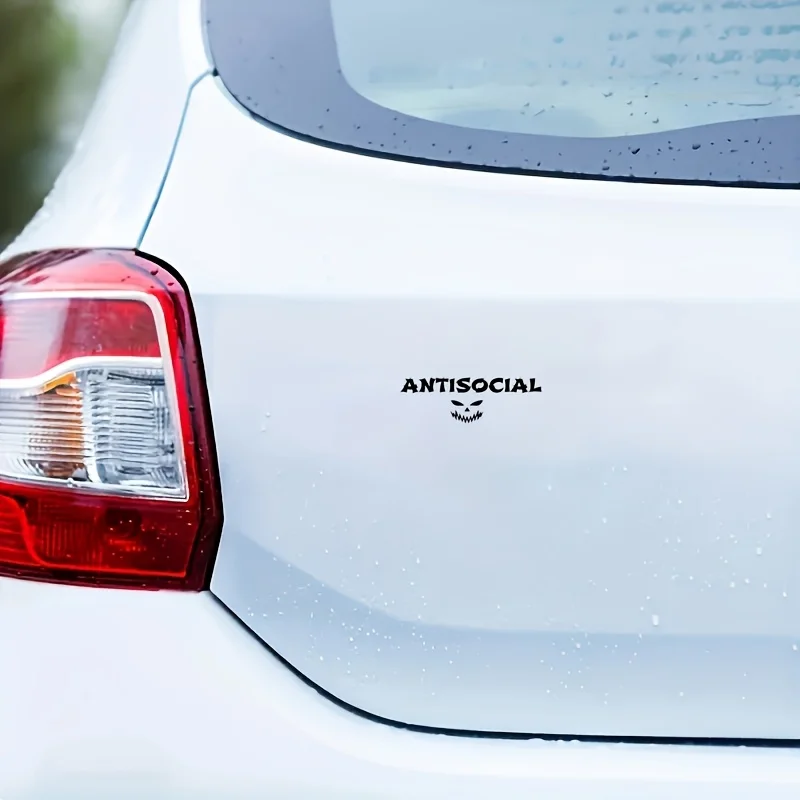 怖いデザインの反社会的ハロウィーンカーステッカー 1 枚 - ガラス、金属、セラミック表面に適しています。