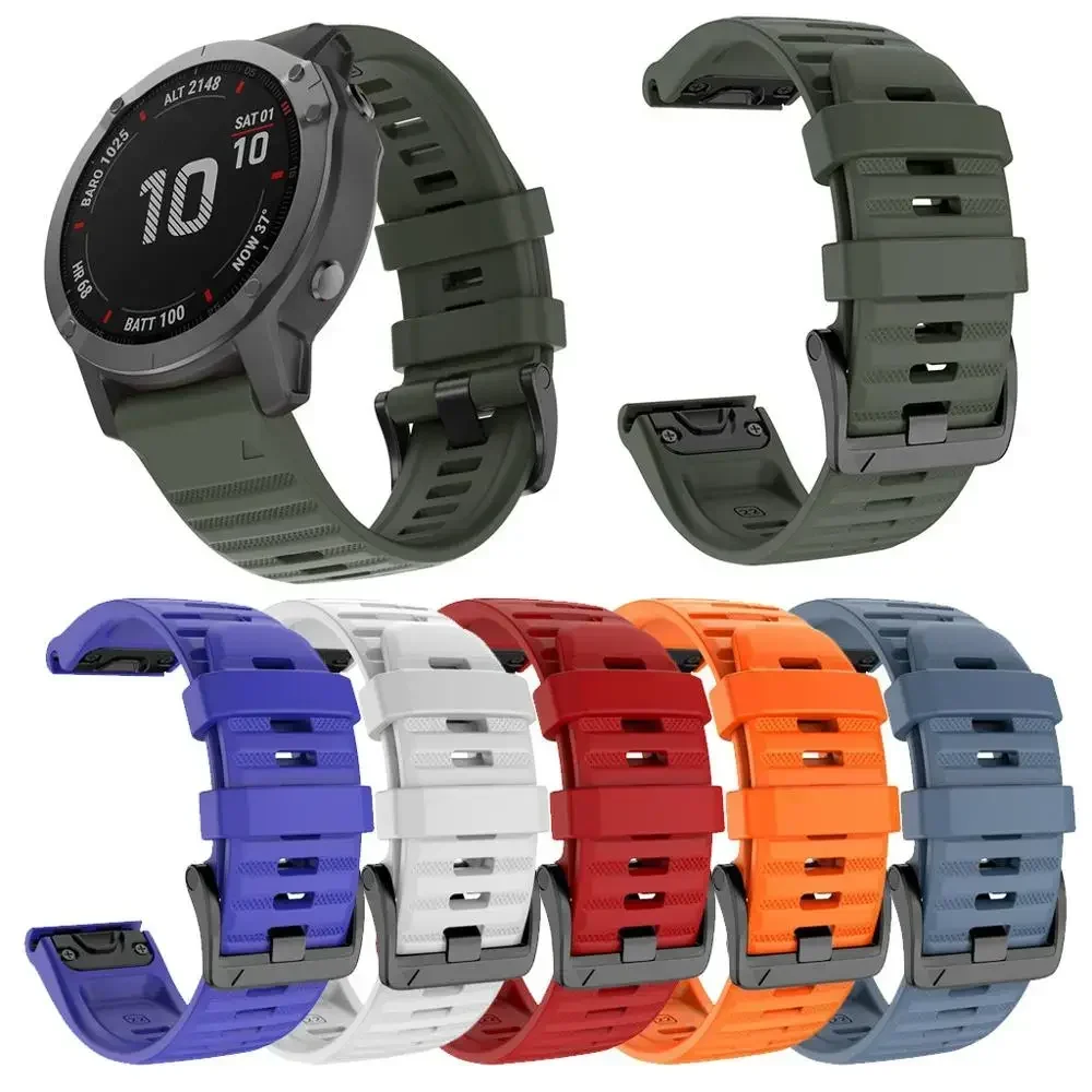 22 26 مللي متر سيليكون حزام ساعة ذكية ل Garmin Fenix 6 6S 6X 7X 7 Pro 5 5X 5S 3HR 955 الإفراج السريع حزام Fenix7X Fenix7 معصمه