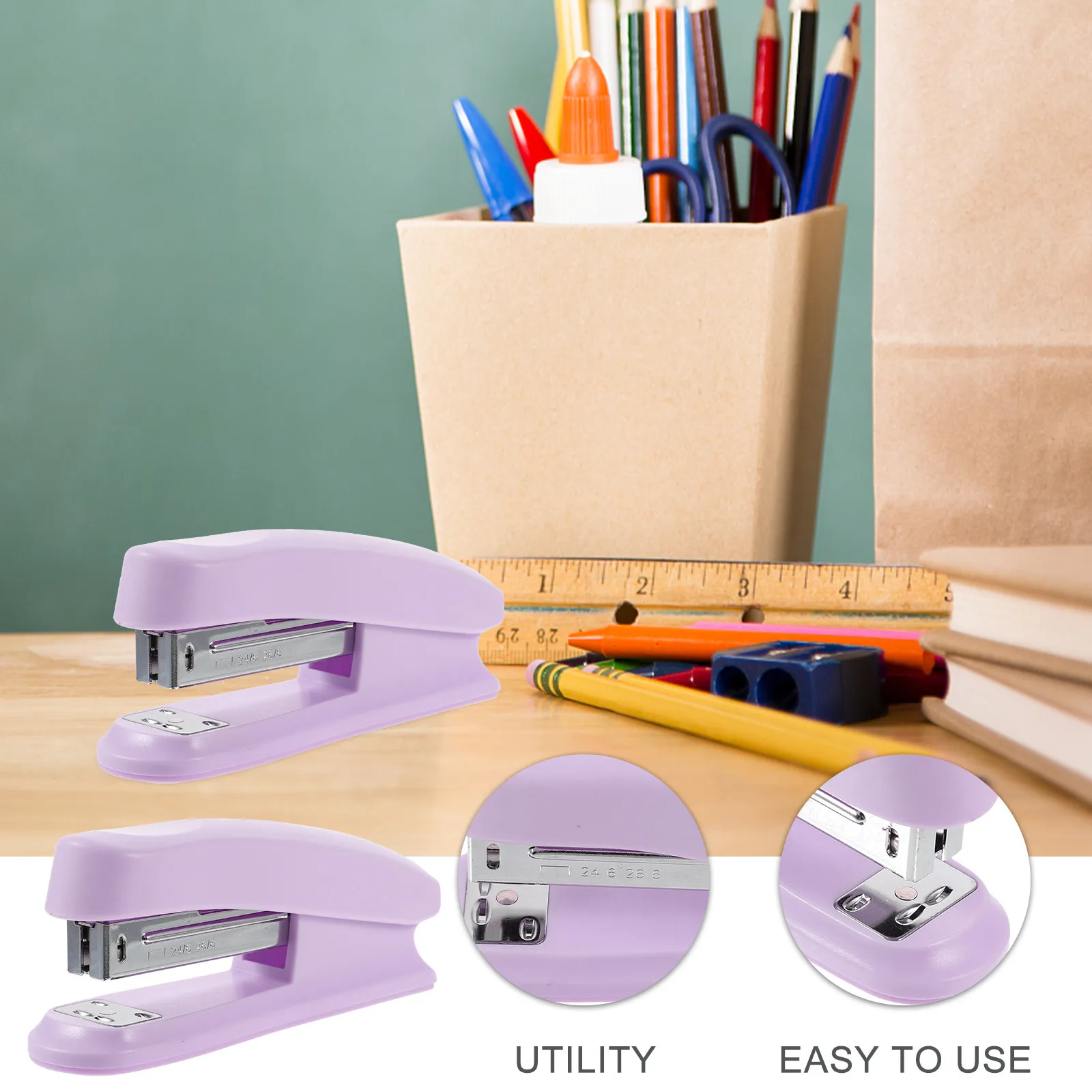 

Compact Small Stapler Metal Body Modern Design for Office Desk Classroom Supplies Heavy Duty Stapler Easy to Use Smooth