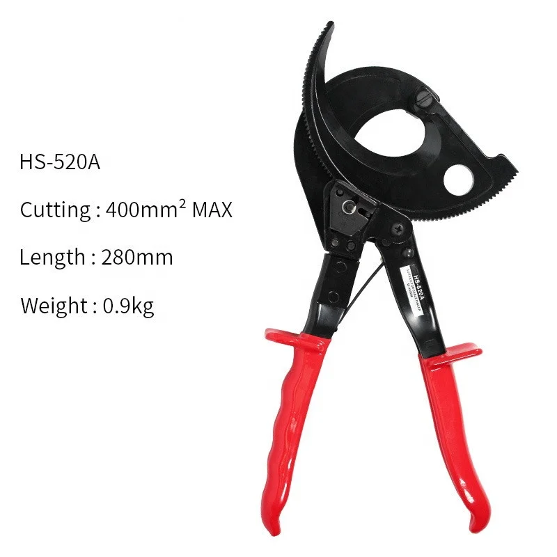 

HS-520A 400mm2 Ratcheting Ratchet Cable Cutter Germany Design Wire Cutter Plier Industrial Hand Cutting Tools