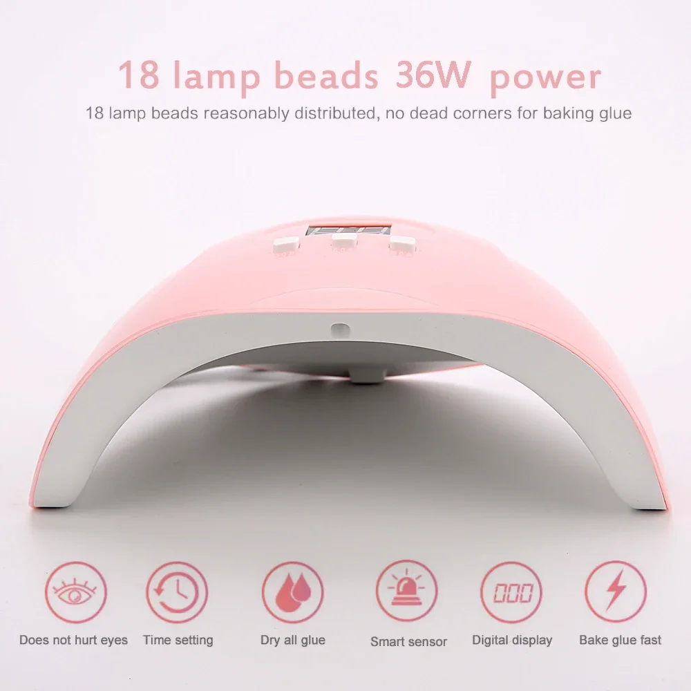54 W 18 Led-verlichting Droger Voor Manicure Ultraviolette Lamp Nail Gereedschap Machine Uv Professioneel Materiaal Nagels Drogen Droge Warmte lampen