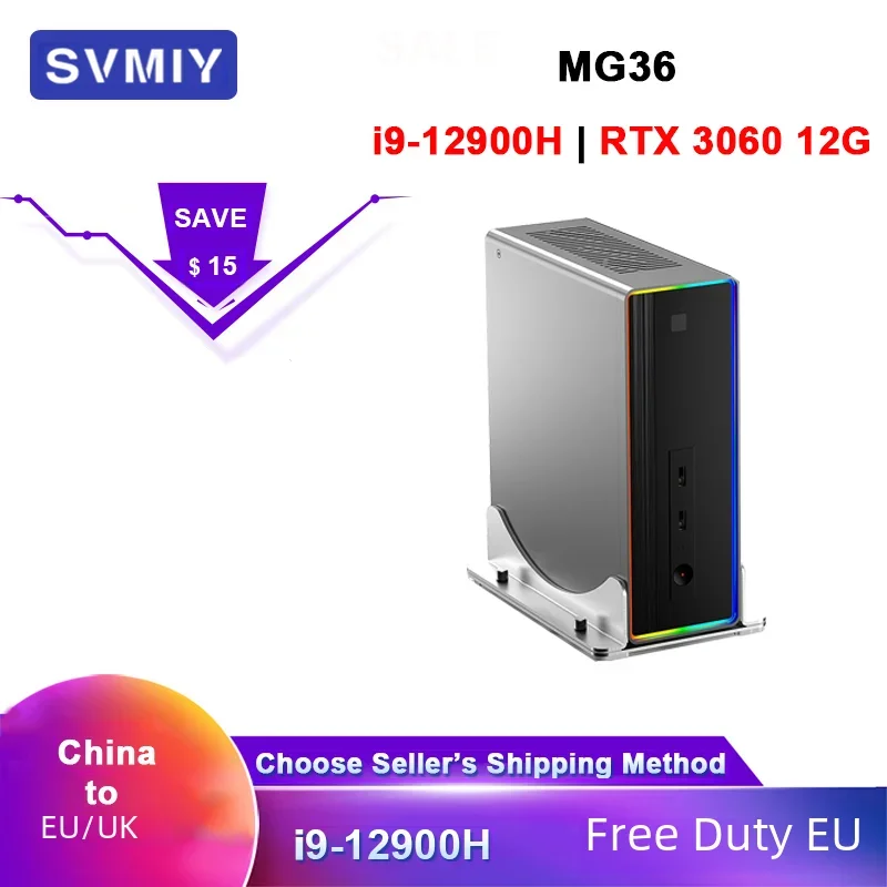 Gaming mini pc SVMIY MG36 pc gamer Intel Core i9 12900H RTX 3060 WIFI6.0 Desktop Computer Minipc System unit micro pc