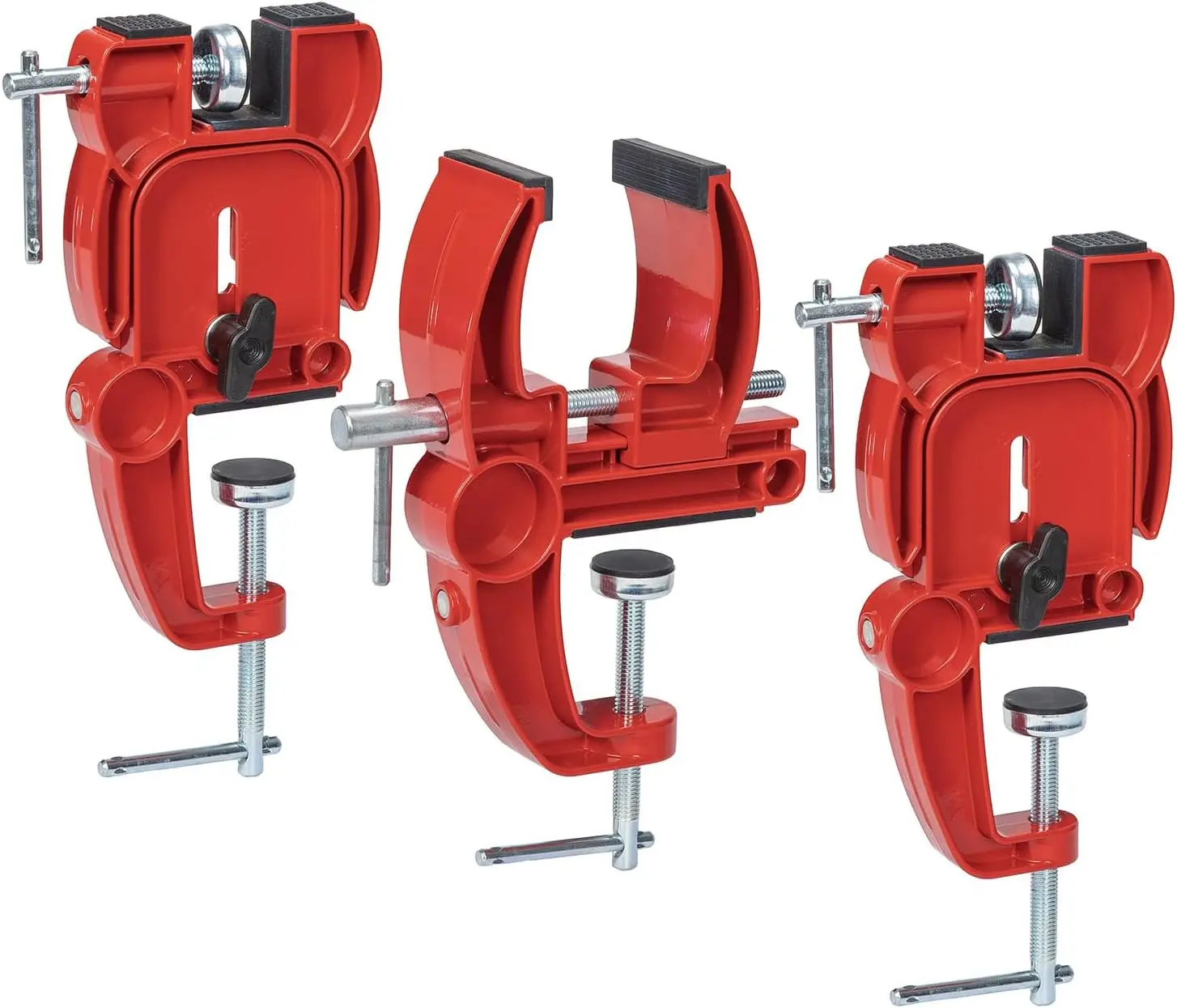 

3pcs Ski Tuning Kit Non-Slip Clamp with Rubber Pads Snowboard Vise Horizontal Vertical Working Stable Repair Waxing
