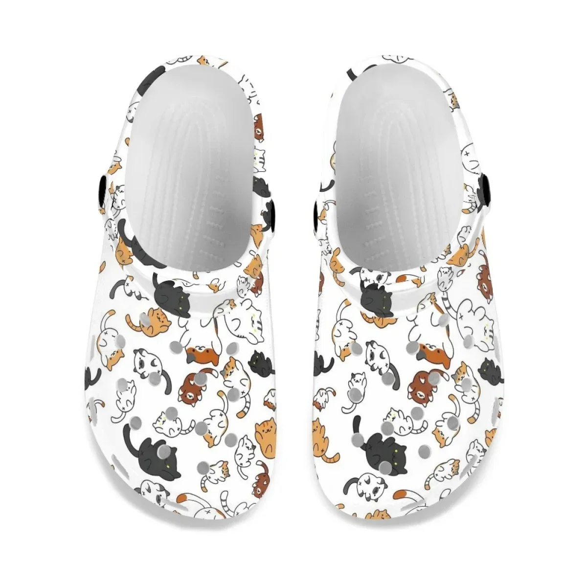 Zapatos de vadear con diseño de gato, sandalias ligeras Unisex, Zueco de playa para exteriores, cómodas zapatillas de baño con agujeros de EVA para el hogar