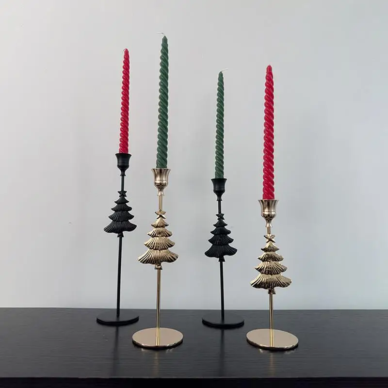 Christmas Ornament Christmas Candle Holder Household Creative Ornament Candle Light Dinner Table Arrangement  Candle Holders