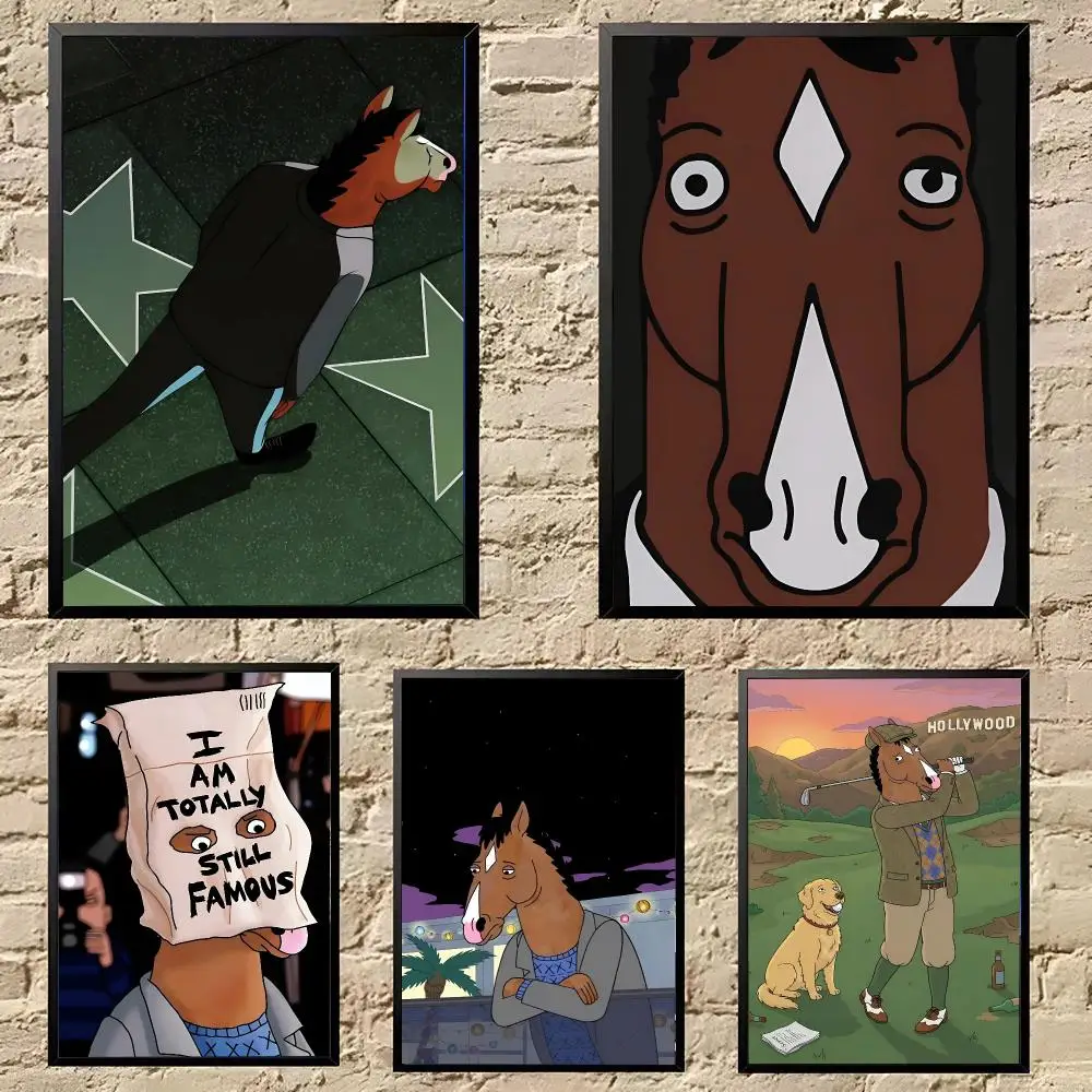 Funny BoJack Horsemans -S Poster Poster HD Self Adhesive Waterproof Wall Art Ideal For Home Office Dorm Bedroom Great Gift