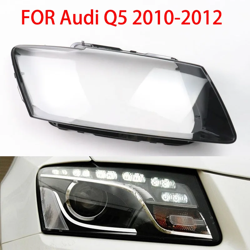 For Audi Q5 SQ5 2010-2012 Headlight Lampshade Transparent Headlight Lens Lampshade Cover Lens Light Protection  Protection Cover