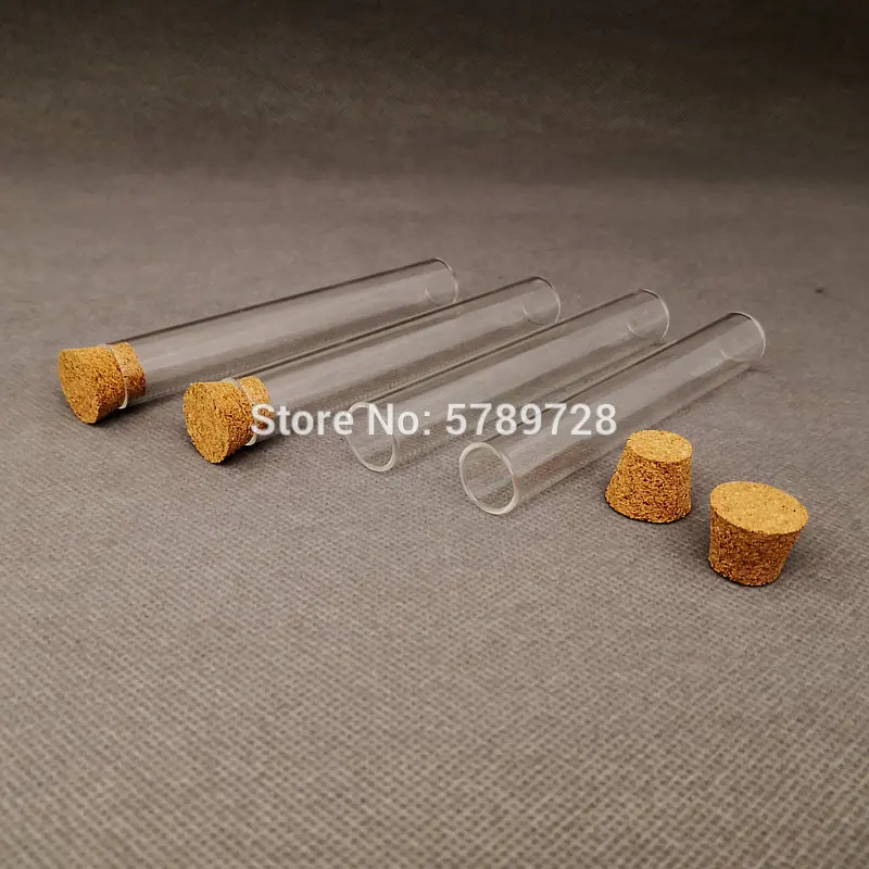 10pcs/lot 15x100mm Glass Flat bottom tube with cork stopper,Thickened flat - mouth laboratory test tubes