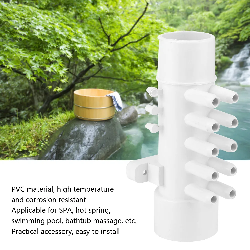 1.5in 10mm 10 Port PVC Pool Plumbing Manifold Hot Spring Bathtub Swimming Pool Spa Accessories Swimming Pool Parts Spa Manifold