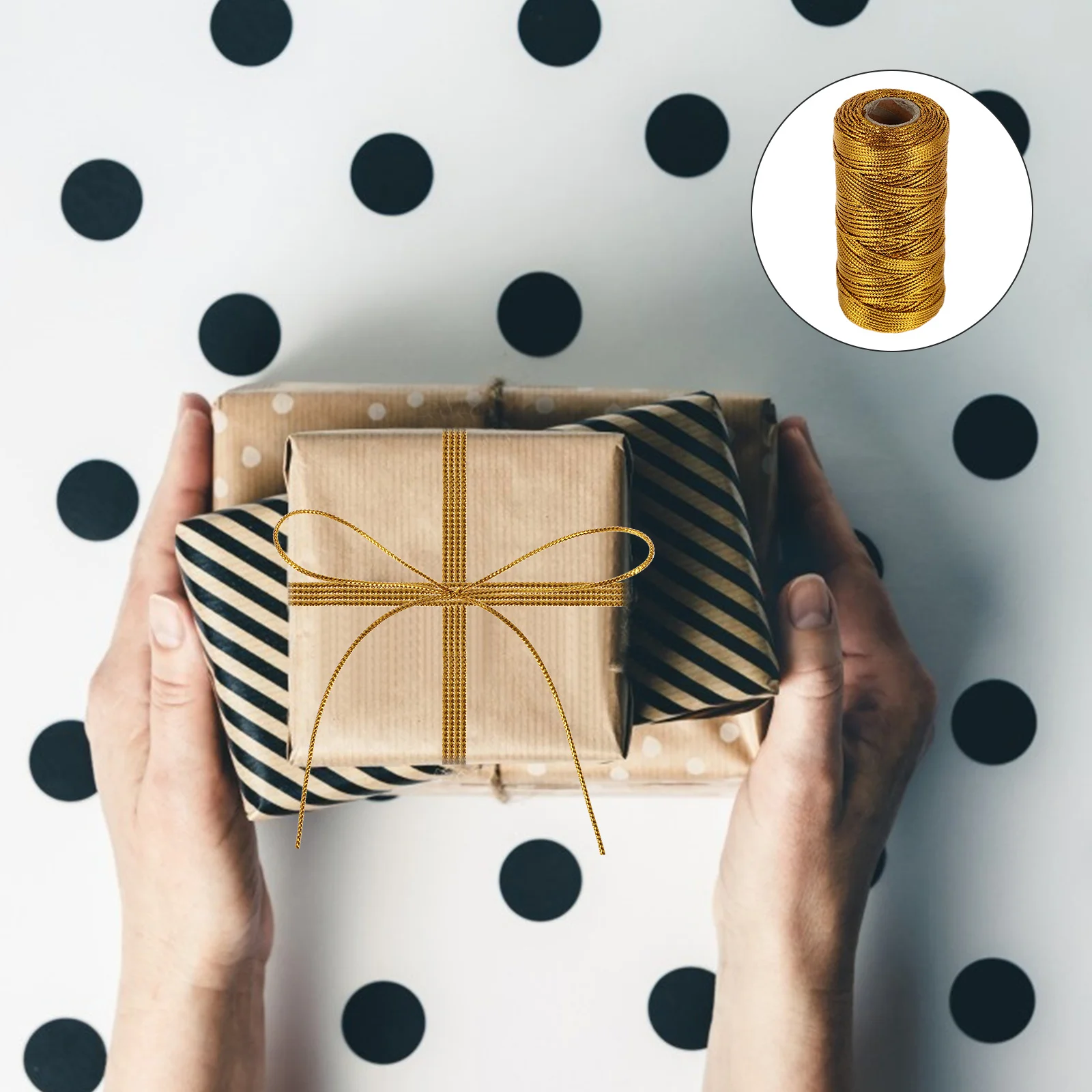 

1 Roll Gift Wrapping Line Long Flexible Polyester Rope For Diy Pendant Decorations Cookie Bag Sealing Straps Candy Binding Ropes