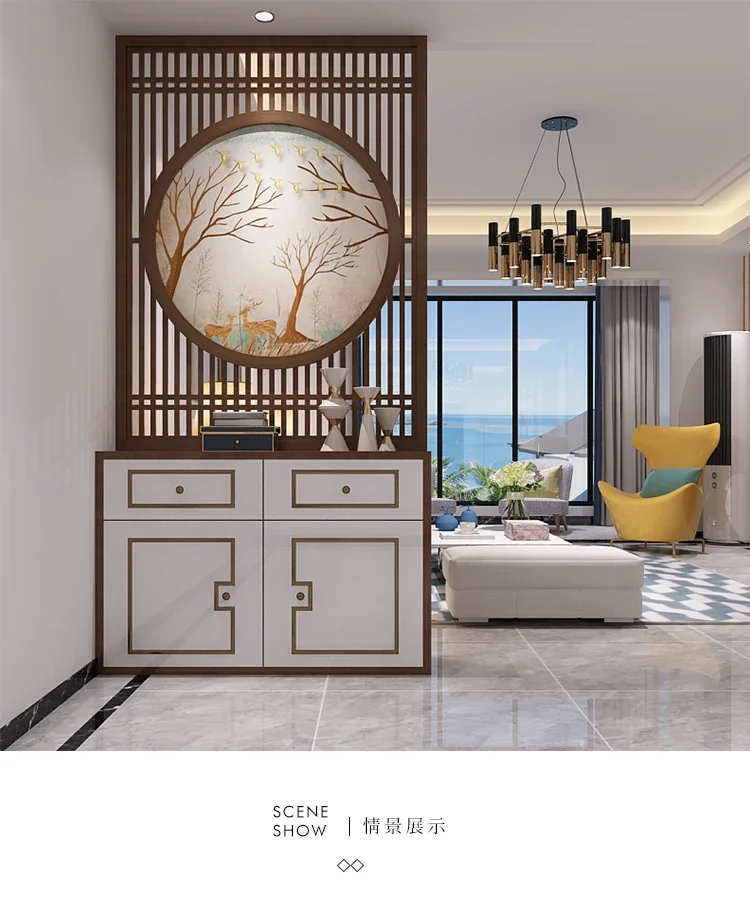 

LuxScreenHallwayLivingRoomBedroom Входной шкаф Покрытие для зала Бытовой минималистский современный экран для сиденья из цельного дерева