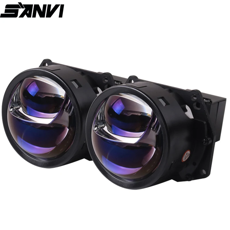 SANVI BI LED Lense For Car Headlight Hyperboloid Blue Lenses Auto Projector Light For Hella 3r G5 22700Lux RHD LHD