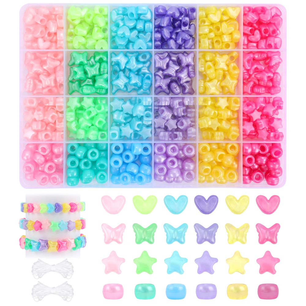 

Makersland Diy Pony Beads Set Box For Girls Bracelet Necklace Jewelry Making Kit For Kids Butterfly Star Heart Kandi Bead Kit