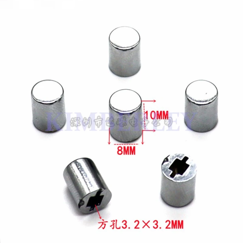 10 Piece 8×10MM Silver Plastic Electroplated Button Cap Tact Switch Cap Power Panel Button Cap Square Hole 3.2MM