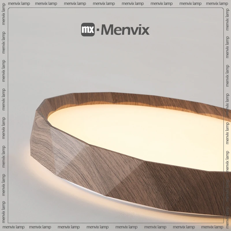 Nordic Walnut Colored Ceiling Light Retro And Minimalist Circular And Minimalist Eye Protection Bedroom Lighting Fixtures image 5