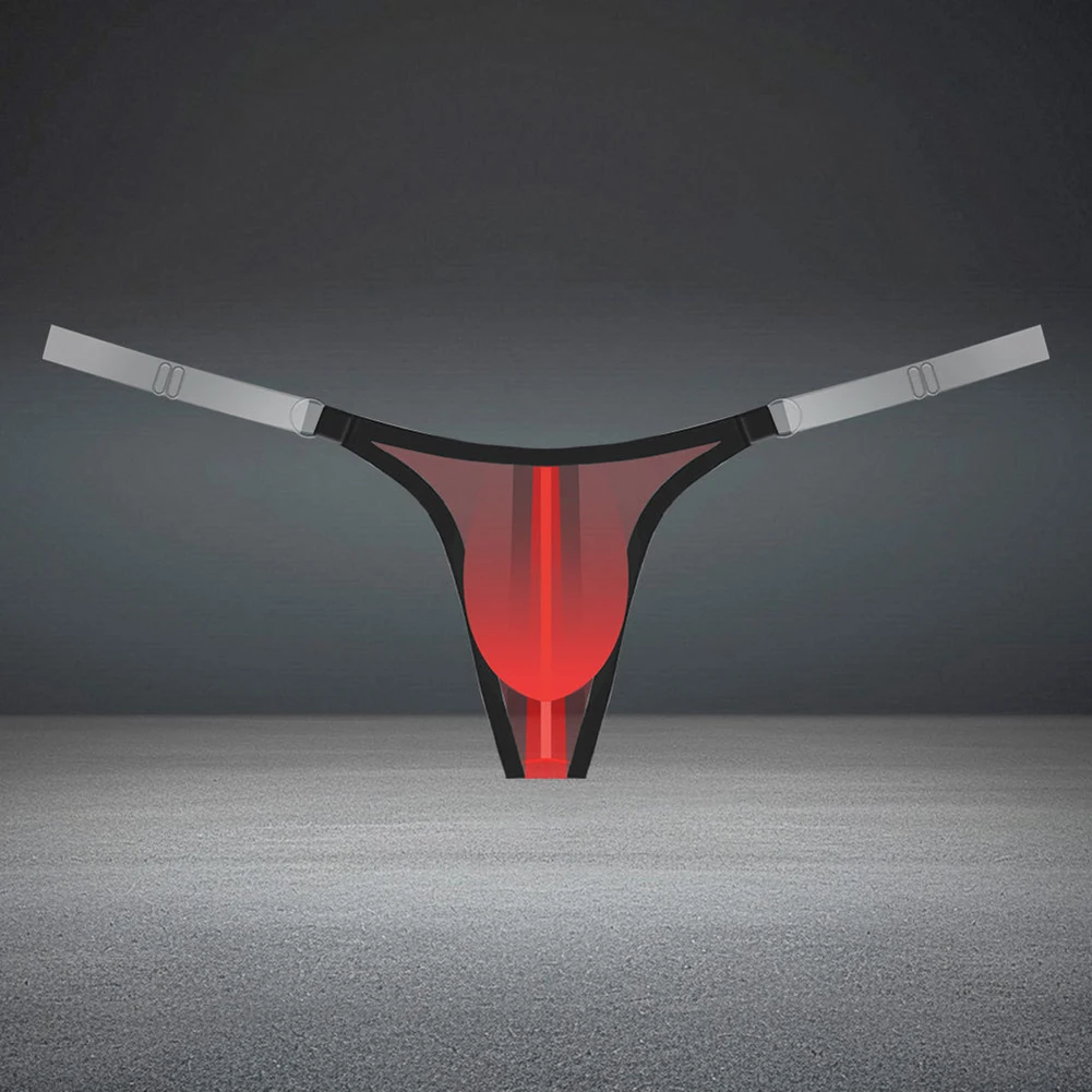Invisible Men Adjustable Transparent Strap G-string Low Rise Underwear Bulge Pouch Thong T-back Briefs Sexy Intimates
