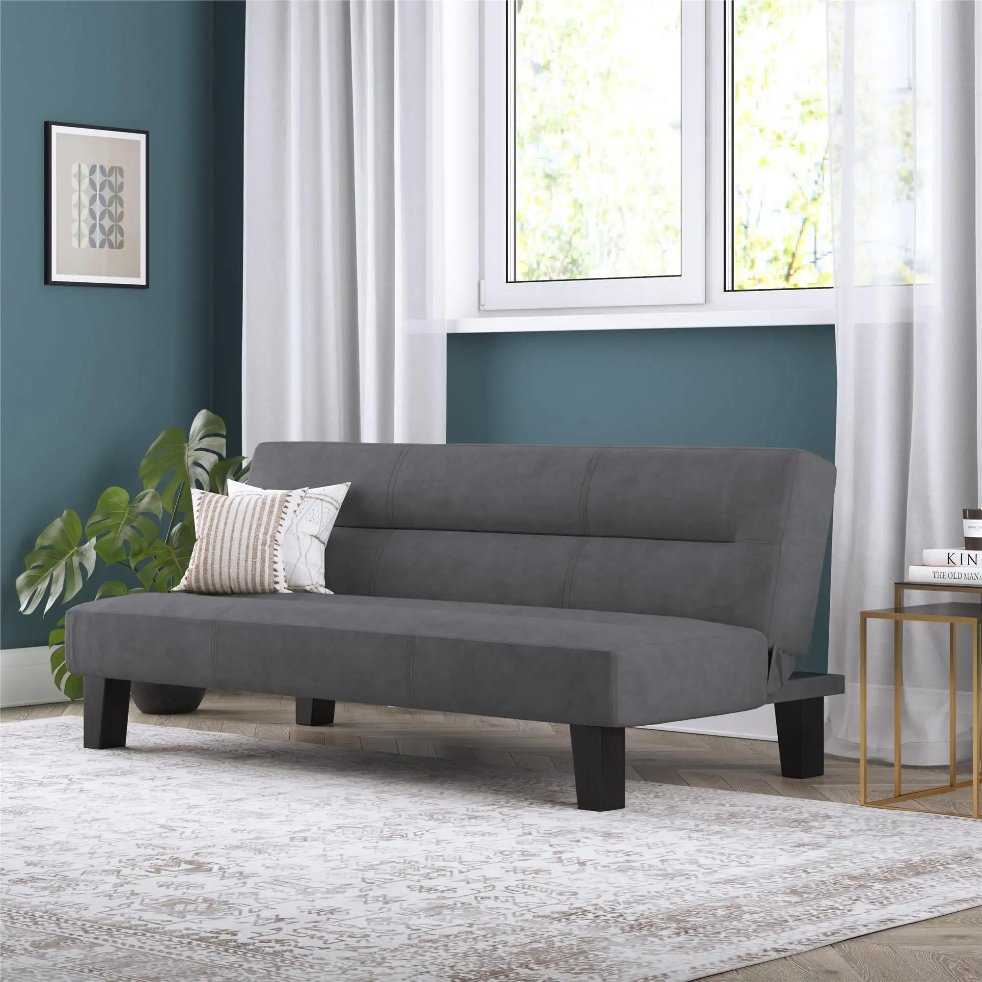 

Kebo Futon с искусственной кожей, серая микрофибра