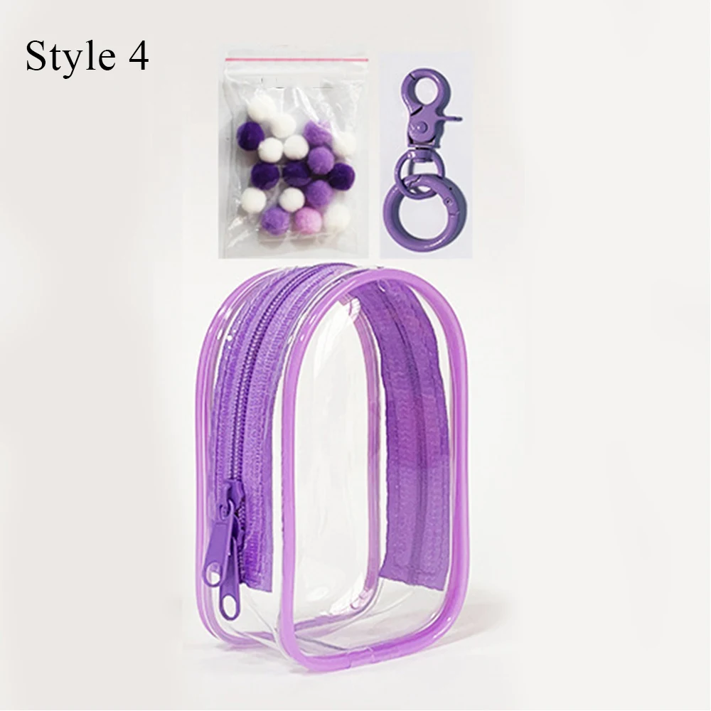 1pcs Transparent Thicken Plush Dolls Storage Pouch Double Zippers Mystery Box  Waterproof Jewelry Organizer Box Keychain Wallet