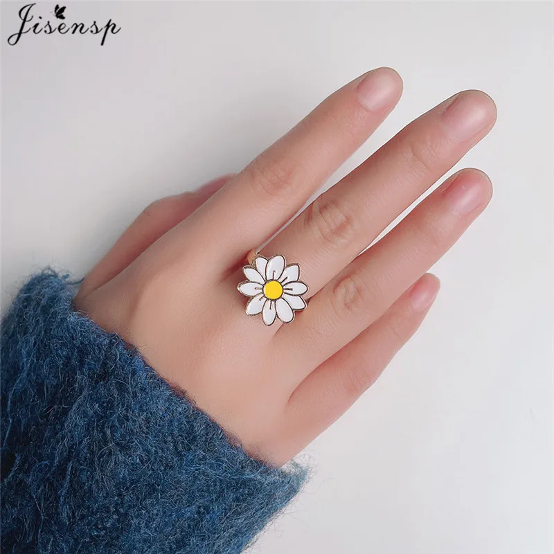 Spinner Rings Rotate Fidget Adjustable Open Finger Ring Rotatable Butterfly Daisy Animal Anti Stress Rings for Women Party Gift