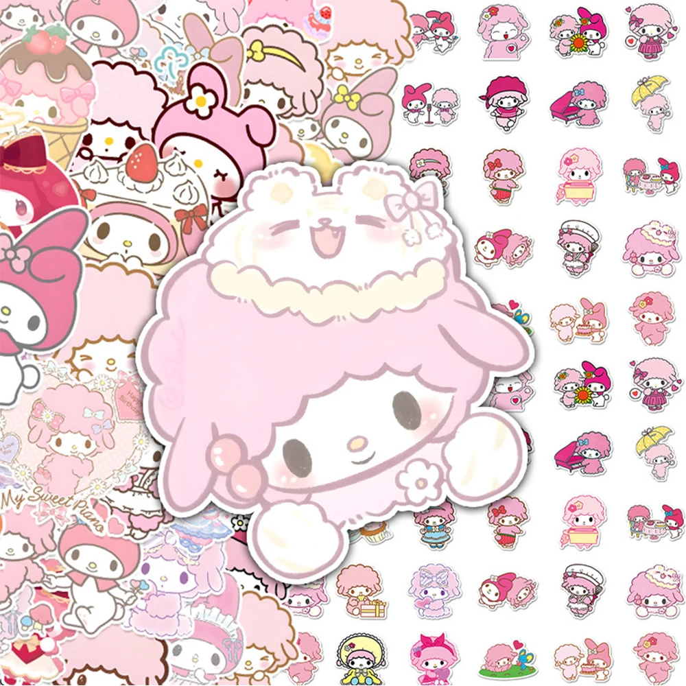

10/30/50/100pcs Kawaii Cartoon My Sweet Piano Stickers Cute Sanrio Anime Decals Water Bottle Notebook Phone Sticker for Kids Toy