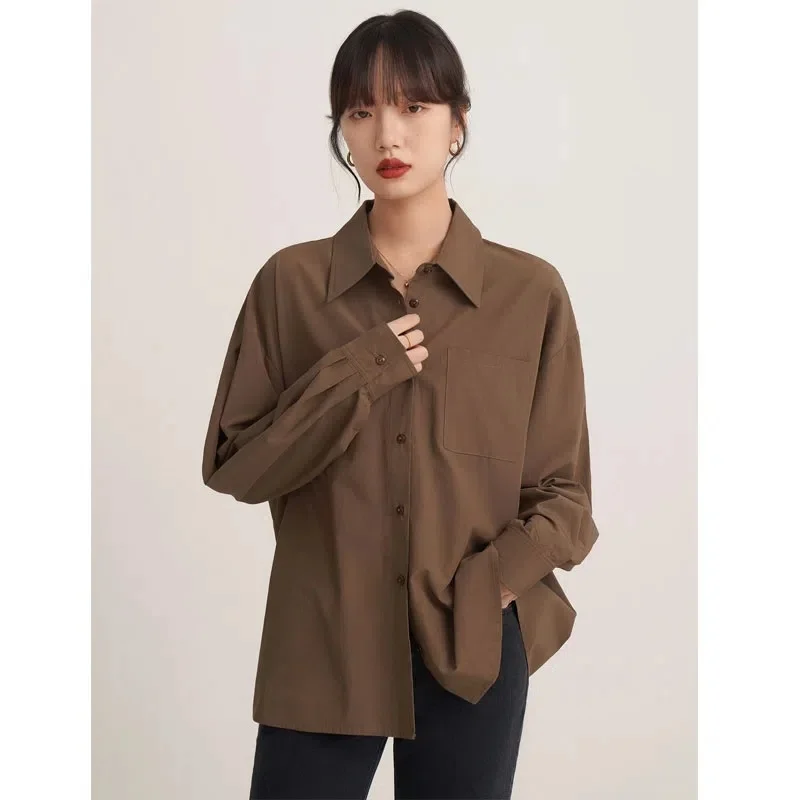 

Long Sleeve Shirts Womens Chiffon Printed Slim Fit Business Minimalist Feminine Comfortable Elegant Romantic Daily Vacation