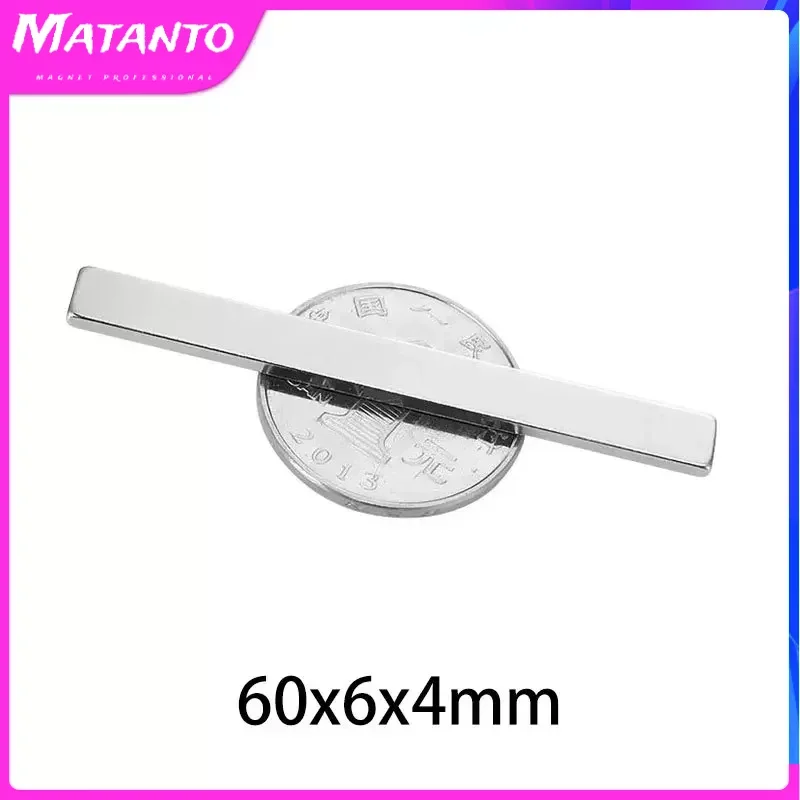 2~30pcs 60mm x 6mm x 4mm N35 Strong Block Bar Fridge Rare Earth Neodymium Magnets 60x6x4mm Strong Permanent Magnetic imanes