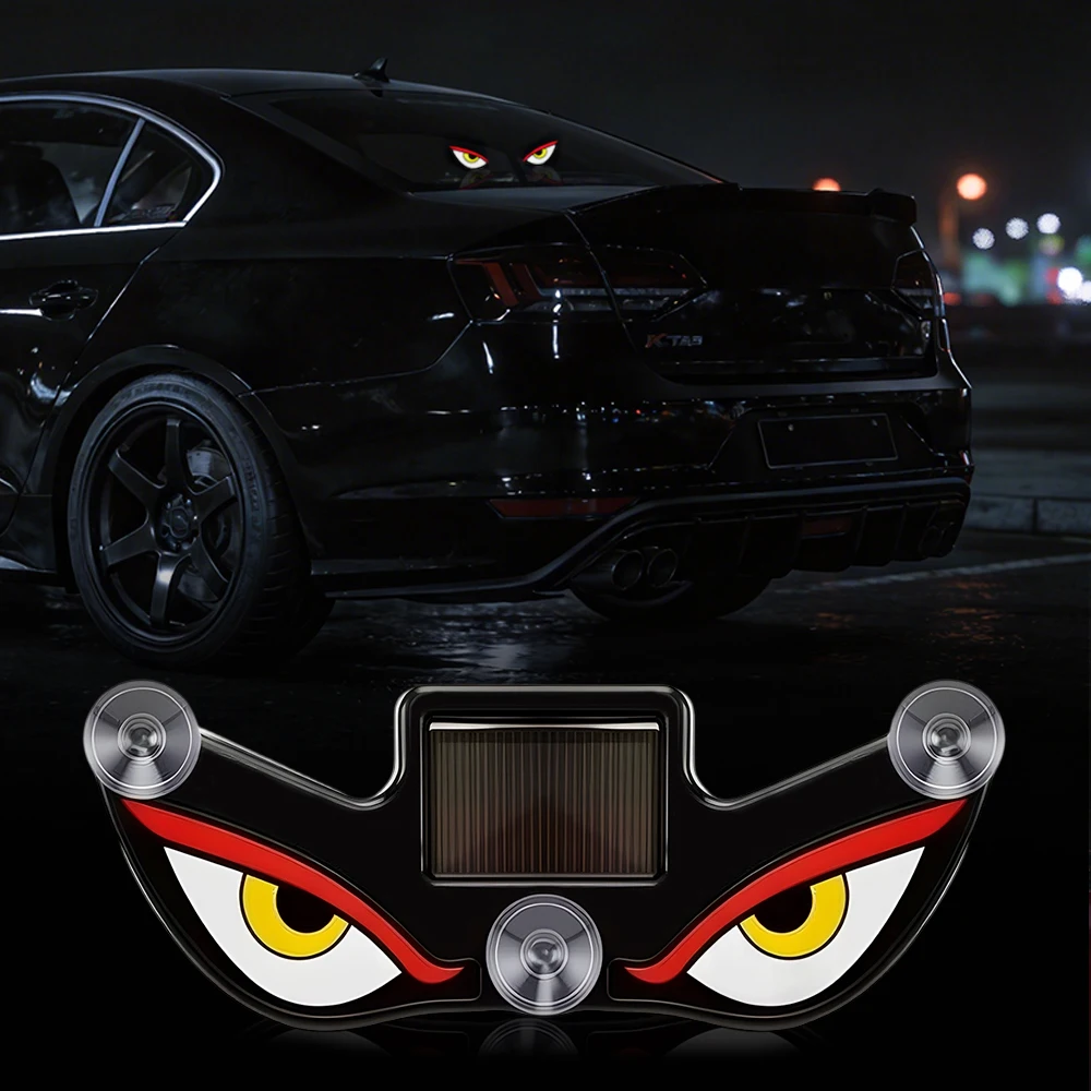 Solar Car Rear Windshield LED Eyes Dynamic Window Devil Eyes Auto Driving Warning Strobe Lights LED Ambient Lights Car Lights