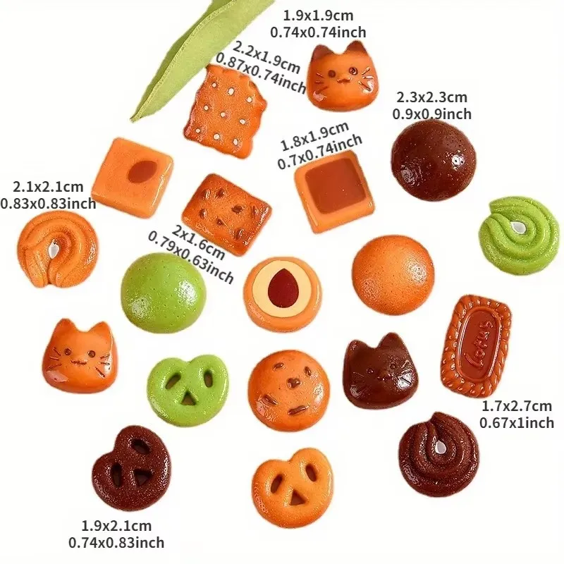 10pcs Resin Fake Chocolate Biscuit Series Miniatures Flatback Cabochon Scrapbook Embellishments DIY Charms Accessories