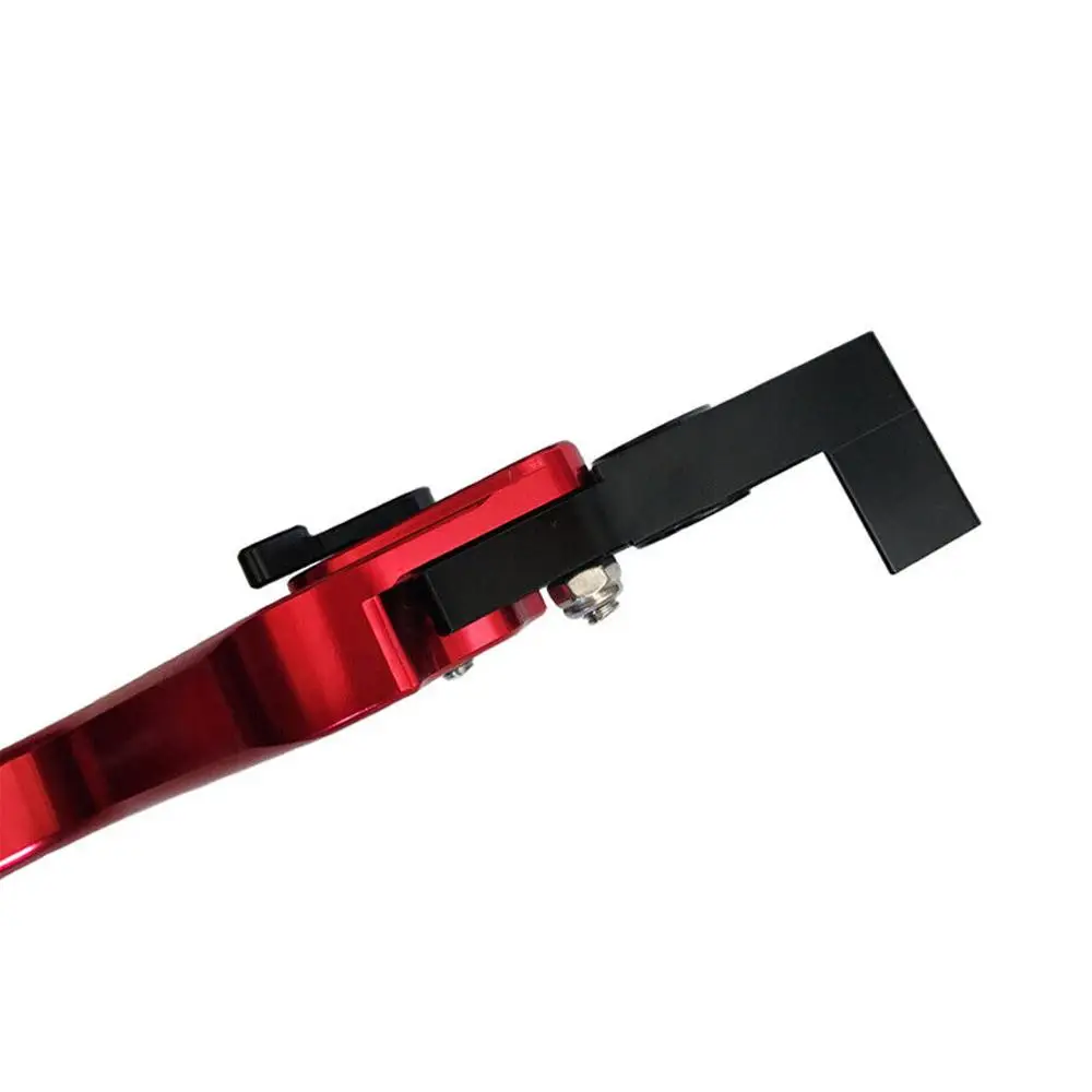 1 زوج أحمر-أسود GY6 دراجة نارية قابل للتعديل مكبح قرصي مخلب رافعة مقبض قبضة