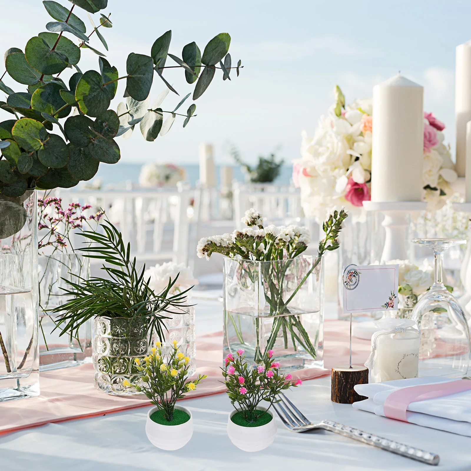 

4 pcs Mini Simulation Potted Plant Artificial Plants For Home Decor Desktop Tabletop Small Fake Potted Flower Photo Prop