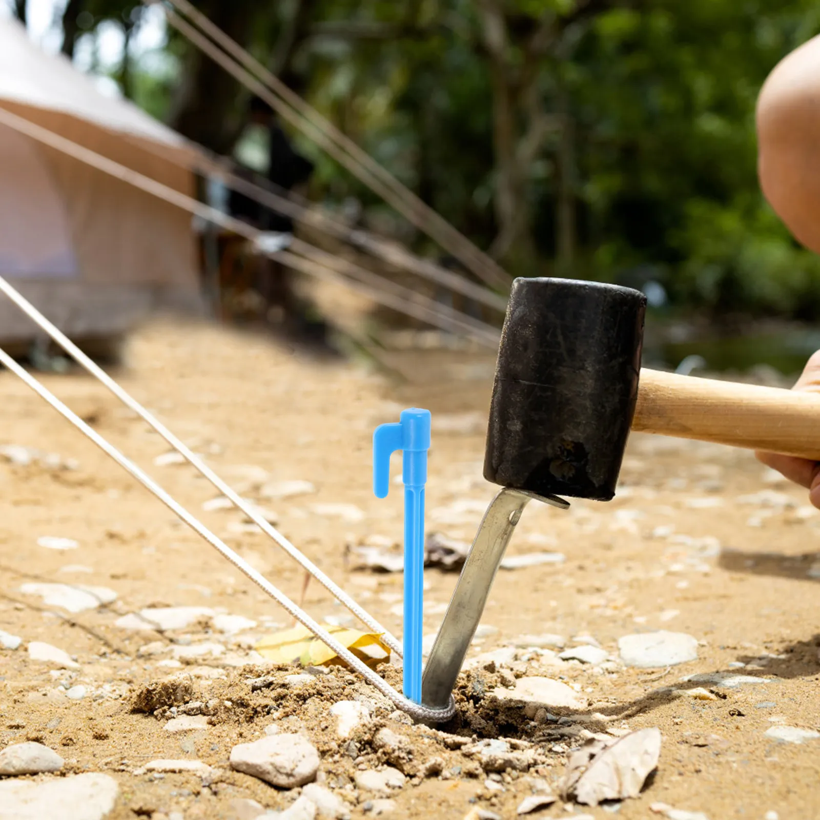 

100 шт. пластиковых колышков для палаток, сверхпрочные, синие, нержавеющие, для кемпинга, для пляжа, для песка, для навесов, для улицы