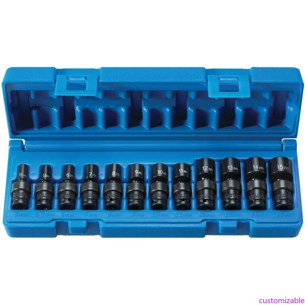 

Grey Pneumatic 1/4-Inch Drive 6-Point Magnetic Universal Socket Set