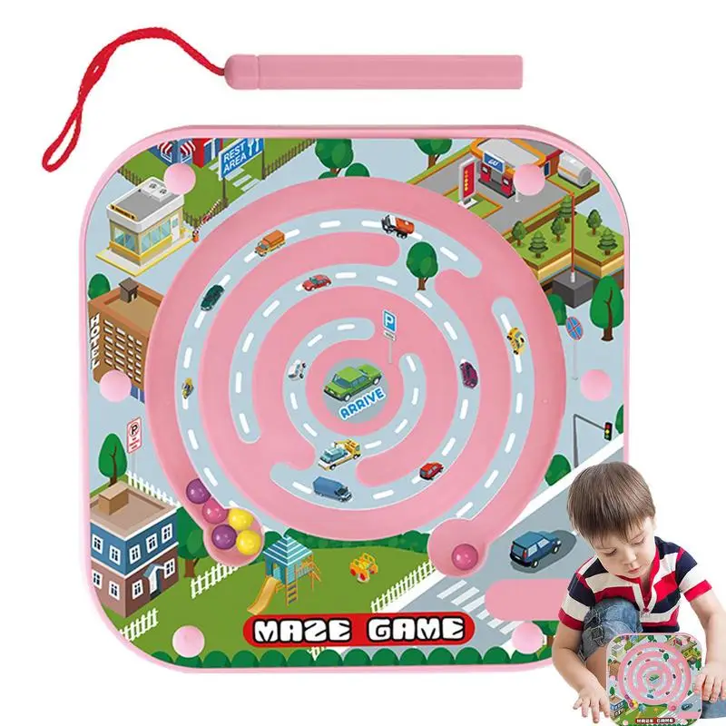 Bead Maze Toy Magnetic Maze Magnet Toys Toddler Activities Balance Game With Magnetic Pen Educational Maze Board Bead Maze For