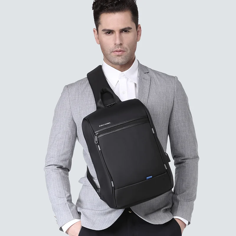 13.3 inch Laptop Bag Single Shoulder Sling Bag Men Chest Bag Waterproof Small Crossbody Bag