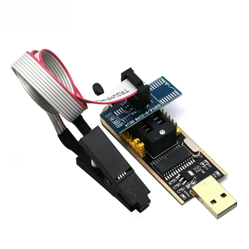SOIC8 Clip CH341A EEPROM Multi-Protocol Programmer Kit USB Support for XTW100 24CXX/25CXX/93CXX BIOS Flash