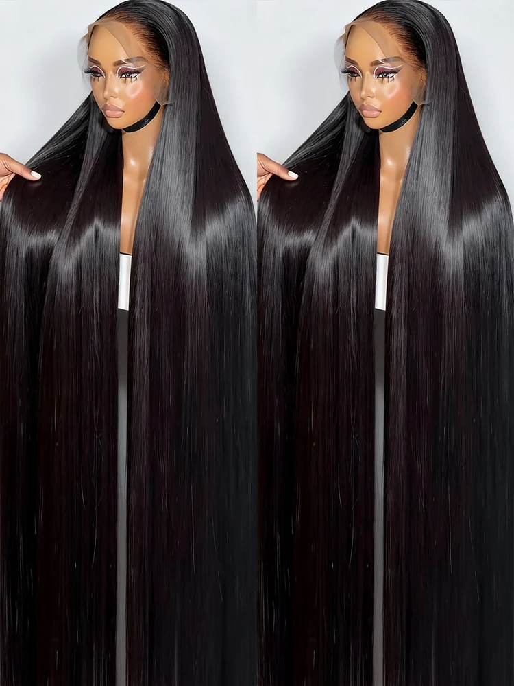 

40 46 дюймов 300% Плотность 13x6 HD Парики фронтальной части шнурка Человеческие волосы Прямые 13x4 360 Полностью прозрачные парики фронта шнурка для женщин