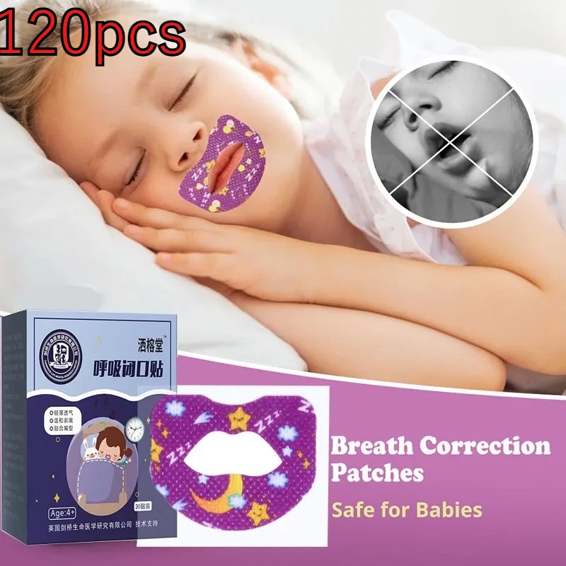 30/120pcsBox Anti-Snoring Stickers for Children Adult Night Sleep Lip Nose Breathing Improving Patch Mouth CorrectionStickerTape