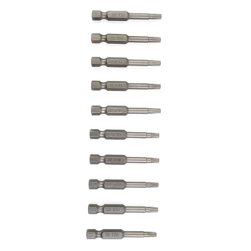 

10pcs Torx T20 Screwdriver Bit Magnetic Remove Hexagon Screw Alloy Steel 1 4 Hex Shank Anti-rust For Pneumatic Screwdrivers