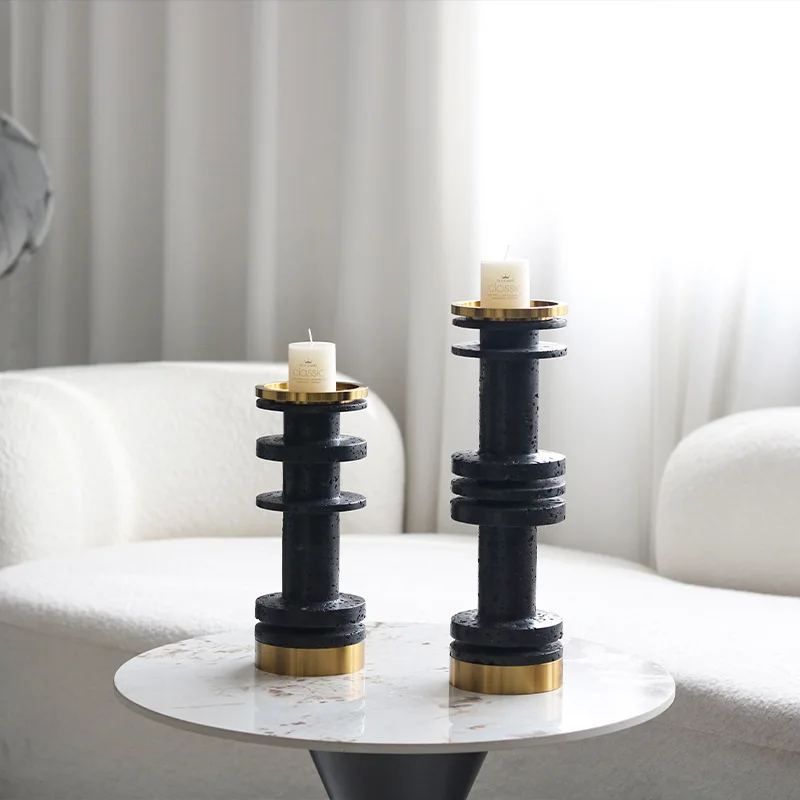 

Resin Metal Decorative Candle Holders, Home Decor, Restaurant Center Table Candle Holders, Artificial Cave Stone Crafts