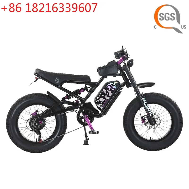 AKEZ 20 Inch Retro Electric Motorcycle UL2849 Certified Aluminum Alloy Soft Tail Electric Moped