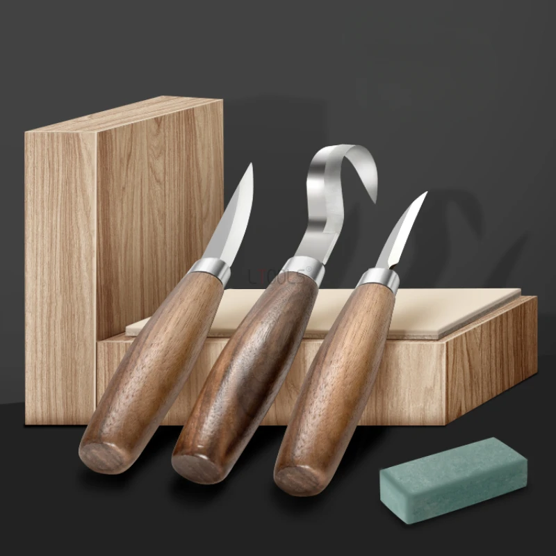 

Wood Carving Kit Wood alloy steel Tools Hand Carving Knife Set File Spoon Carving Kit for Beginners Whittling Woodworking DIY