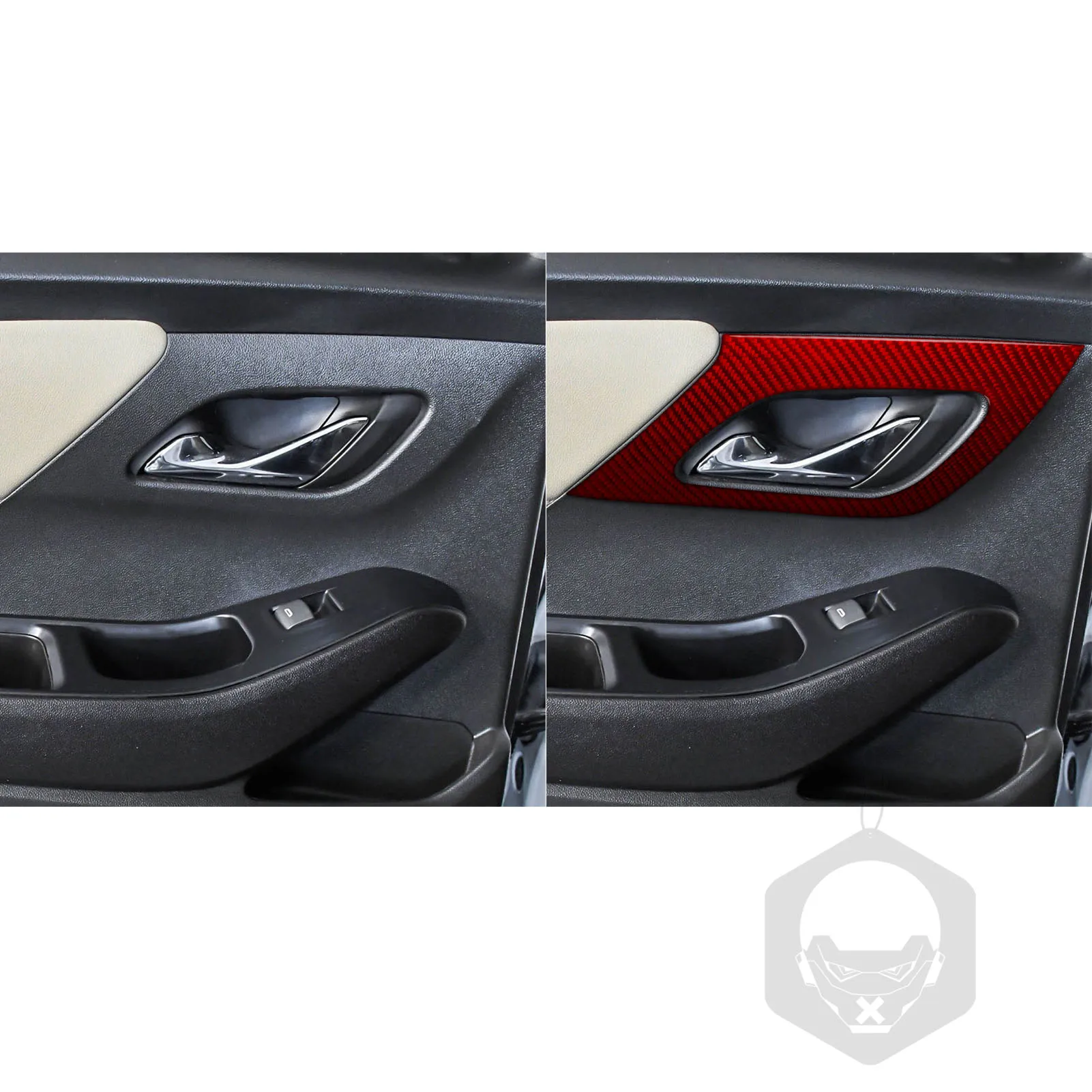 For Chevrolet Traverse RS LT 2018–2023 Car Back Door Handle Cover Trim Real Soft Carbon Fiber Interior Car Accessories Stickers