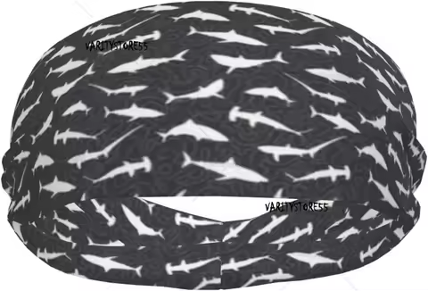 Shark Sports Sweatbands for Women Men Headbands Cool Stretchy Sweatband Funny Head Bands Soft Cute Headband