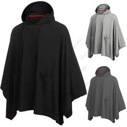 Unisex Casual Hooded Poncho Cape Cloak Fashion Coat Hoodie Sweatshirt Men Hip Hop Streetwear Hoody Pullover with Pocket Moletom