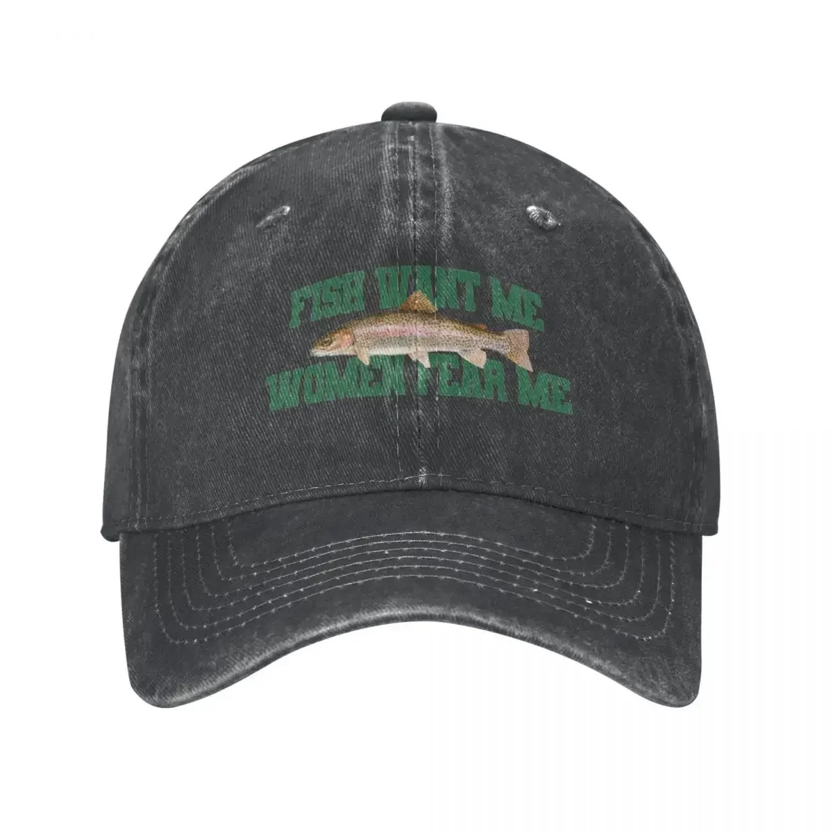 Fish Want Me Women Fear Me  Baseball Cap Fishing Hip Hop Hats Summer Breathable Unisex-Teens Cute Casual Baseball Caps