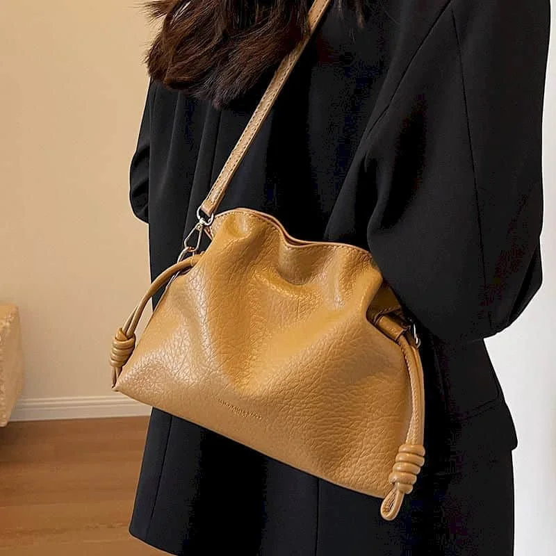 

Shoulder Bags for Women Solid Korean Style Versatile Reusable Crossbody Bags New Niche Office Lady PU Casual Luxury Tote Bags