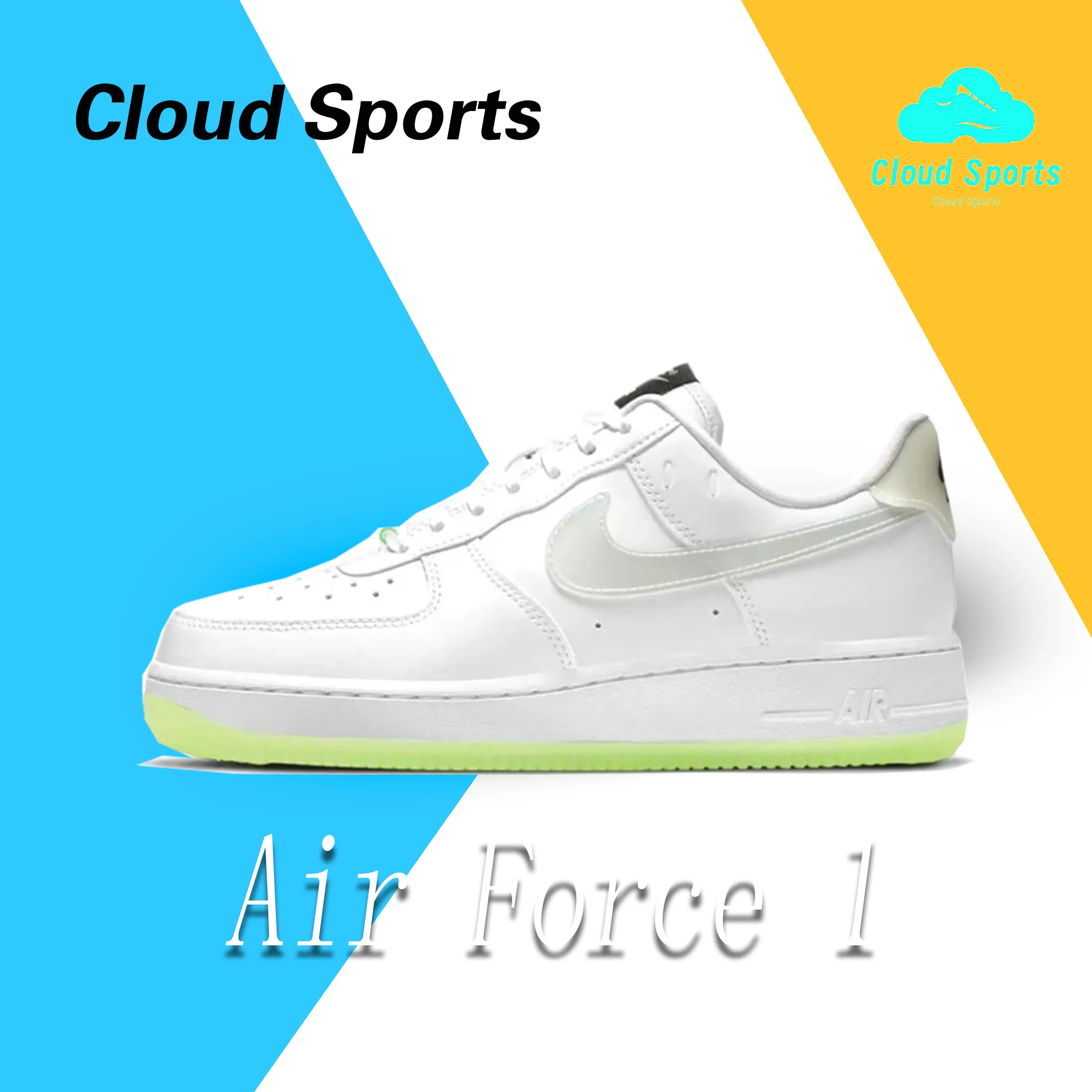 Nike Air Force 1 07 Low Men's Board Shoes Supportive Comfort Casual Shoes Cushioned Lightweight Breathable Sneakers White Green